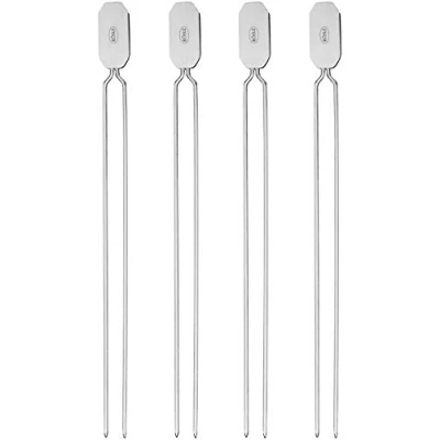 Afbeelding van Grilspies Rosle Zilver (4 Delig)