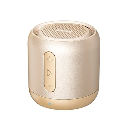 Afbeelding van Anker SoundCore mini Bluetooth luidspreker, compacte luidspreker met 15 uur speeltijd, fantastisch geluid, 20 meter bereik, FM radio en intensieve bas (goud)