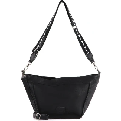 Afbeelding van FREDsBRUDER Leren Schoudertas Stines Shoulderbag Black Zwart