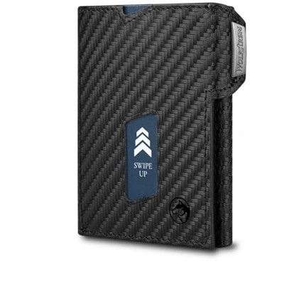 Afbeelding van Wolfstrøm Slim Wallet &#039;Ludvig&#039; Mini portemonnee voor heren, klein met muntvak, RFID blocker, kleine dames en creditcardhouder, carbon, (04)