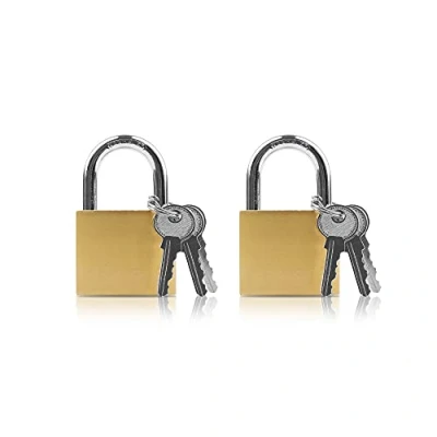 Afbeelding van Lamondre Hangslot, 2 stuks klein hangslot met sleutels, mini 32 mm