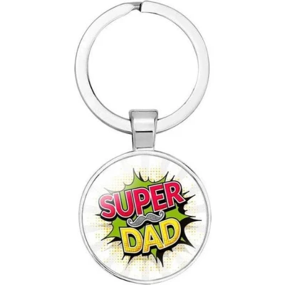 Afbeelding van Akyol Super dad sleutelhanger Vader Papa Familie Vaderdag cadeautje cadeau