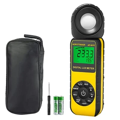 Afbeelding van Lichtmeter AP 881E voor planten Verlichtingsmeter Luxmeters met display 3999 (bereik van 1～300.000Lux), eenheid Lux/Fc, MAX/MIN, achtergrondverlichting, gegevensopslag, gegevensopslag