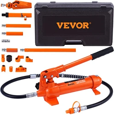 Afbeelding van VEVOR Hydraulische Auto Jack Luchtpomp 4T Lucht 125mm Slag Rood Inclusief 80/130/210/415mm Verlengstuk Elektrostatische Poeder Spray Reparatie