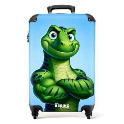 Afbeelding van NoBoringSuitcases.com® Kinderkoffer jongen Dino koffer 55x35x25