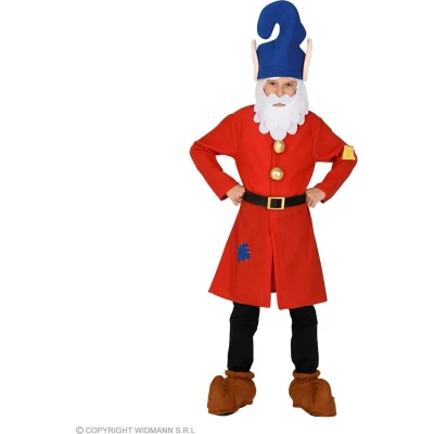Afbeelding van Widmann Dwerg &amp; Kabouter Kostuum Geen Zin In Werken Mijn Grumpie Jongen Rood Maat 140 Carnavalskleding Verkleedkleding