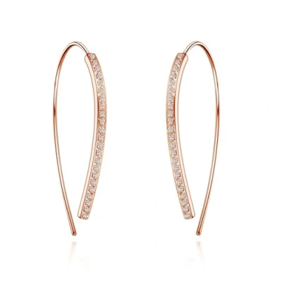 Afbeelding van Philip Jones Rosé vergulde draad oorbellen gemaakt met zirkondia® kristallen, Medium, Kristal, Zirkondia Kristal