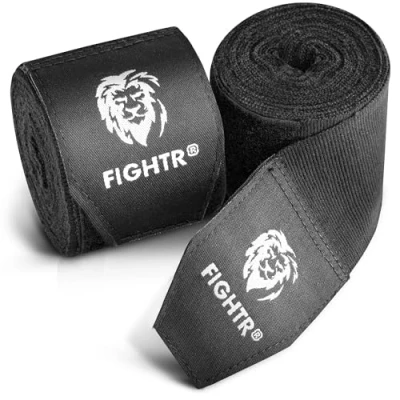 Afbeelding van FIGHTR® Premium boksbandages voor maximale stabiliteit en veiligheid, 2,5 m, semi elastische bandage met duimlus boksen, MMA, Muay Thai, handbandage, sport, set van 2
