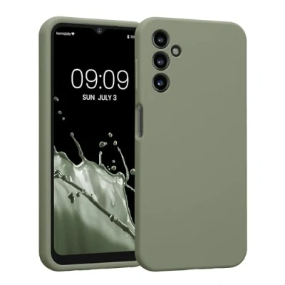 Afbeelding van kwmobile telefoonhoesje geschikt voor Samsung Galaxy A14 5G TPU backcover met siliconen coating Smartphone case in grijsgroen