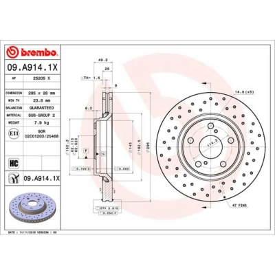 Afbeelding van Brembo Remschijf 09.A914.1X