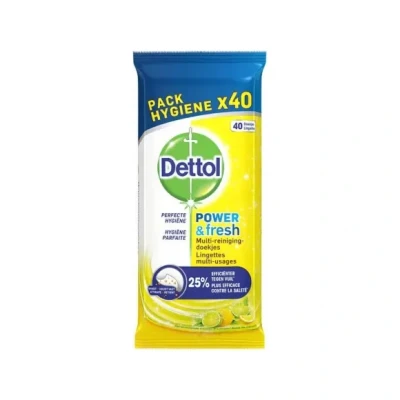 Afbeelding van Dettol Schoonmaakdoekjes Power &amp; Fresh Citrus 40 stuks
