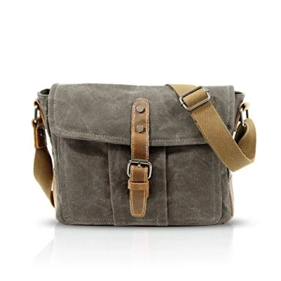 Afbeelding van FANDARE Uniseks schoudertas, zeildoek, schoudertas voor dames en heren, lerarentas, laptoptas 7,9 inch notebook, koerierstas, omslagtas, aktetas, school, vrije tijd, reizen, zakelijke messenger