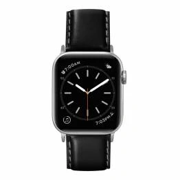 Afbeelding van Apple Watch bandje Echt leder Zwart Geschikt voor Series 1 9 / SE Ultra (2)