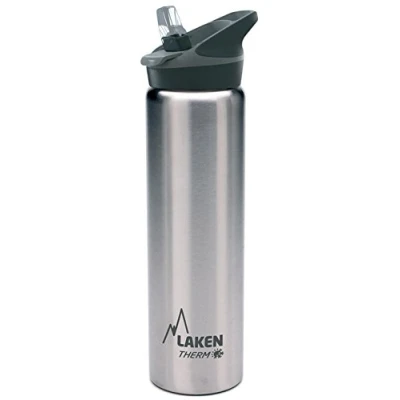 Afbeelding van Laken Jannu thermische waterfles met vacuümisolatie dubbele roestvrijstalen wand 18/8. Tot 24 uur koud, zilver, 750 ml
