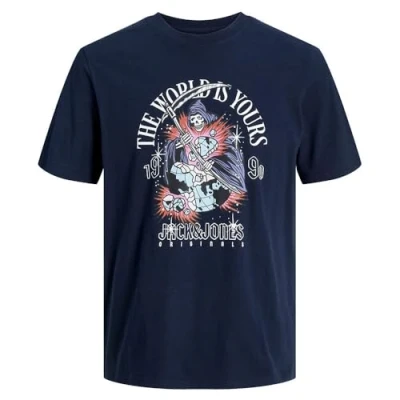 Afbeelding van Jack &amp; Jones Junior Jorheavens CREW NECK Tshirt print voor kinderen, Maat: 128, Sky captain