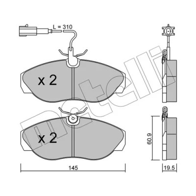 Afbeelding van Metelli Remblokset 22 0154 1