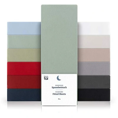 Afbeelding van Blumtal Hoeslaken Microvezel 120 x 190 cm Oeko Tex gecertificeerd tot 25 Matrashoogte Summer Green Groen