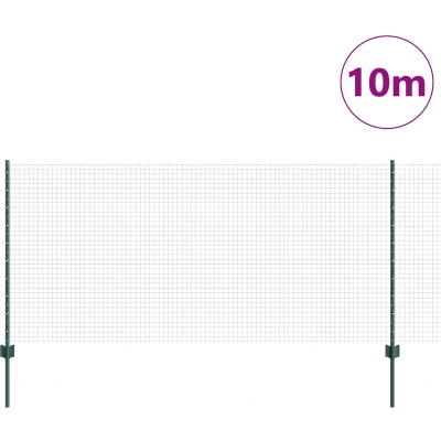Afbeelding van vidaXL Kipgaashek Set van 2 Groen Metaal, Kunststof 10 x 1 m