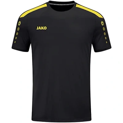 Afbeelding van JAKO Jersey Power (Korte Mouw), Uniseks Volwassene, Zwart/Citroen, 4XL
