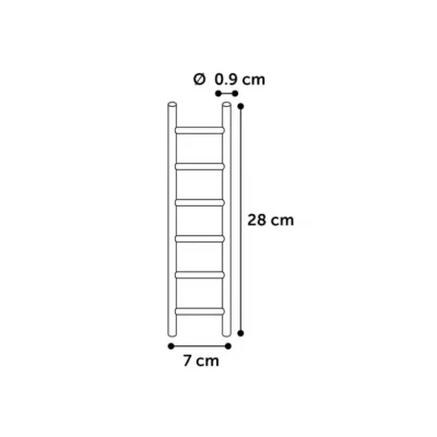 Afbeelding van Flamingo Vogelspeelgoed Houten Ladder Bruin 7 x 1 25 cm