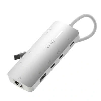 Afbeelding van LINQ 8 in 1 Pro Studio C Multiport Hub met PD, 8K HDMI en 2.5GbE Ethernet 10Gbps Geschikt voor Laptops Tablets
