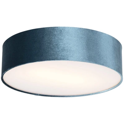 Afbeelding van QAZQA Moderne plafondlamp blauw 40 cm met gouden binnenkant Drum