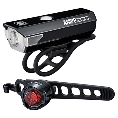 Afbeelding van CatEye AMPP200 + Orb Fietsverlichting LED USB Oplaadbaar Zwart