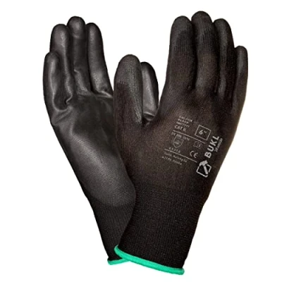 Afbeelding van 3Kamido BUKL Werkhandschoenen, antislip montagehandschoenen, naadloos, reparaties, auto industrie, fijne werkzaamheden, autoservice, werkplaats, maat 6, 12 Paar, Zwart