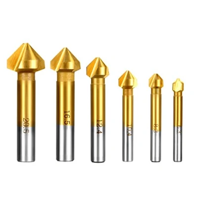 Afbeelding van Qibaok 6 stuks 90 verzinkset HSS verzinkboor ontbramer set met titanium coating 6,3 20,5 mm