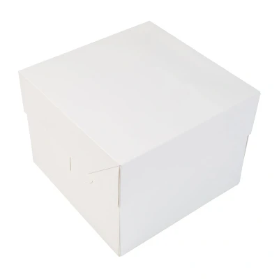 Afbeelding van Taartdoos 20x20x15cm. Wit 50st