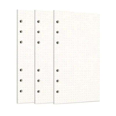 Afbeelding van Zelten Losse vellen geperforeerd papier, navulverpakkingen papier voor 6 gaats binders, persoonlijke organizer, dagboek, notitieboek, navulbare planner, gestippeld, A6/6 gaten