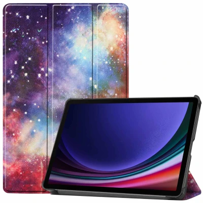 Afbeelding van Samsung Galaxy Tab S9 Hoes: iMoshion Design Trifold Bookcase Space Kunstleder Tablet Hoezen