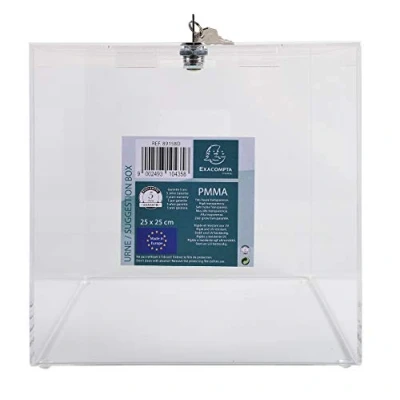 Afbeelding van Exacompta 89158D Losbox/inwerpbox vergrendelbaar 25 cm, transparant en robuust, 1 stuk