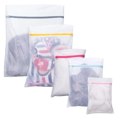 Afbeelding van Waszak, waszak met ritssluiting, wasnet, fijn hemd, schoenen, beha, ondergoed, babykleding, wasnet voor wasmachine set van 5