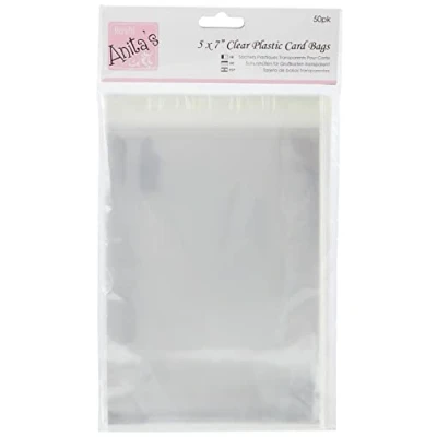 Afbeelding van Anitas 193 x 142 mm plastic kaartenzak met 25 lip, 50 stuks, transparant