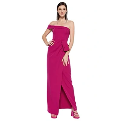 Afbeelding van Trendyol Pruimenkleurige Geplooide Geweven Lange Elegante Avondjurk Tprss21Ae0010