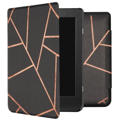 Afbeelding van Tolino Page 2 Hoes: iMoshion Design Slim Hard Case Bookcase Black Graphic Kunstleder E Reader Hoezen