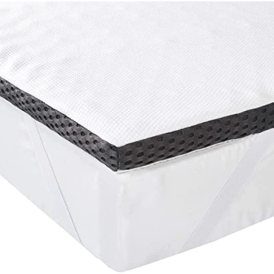Afbeelding van Amazon Basics Topper, comfortabel, traagschuim, met bandjes, 4 x 80 190 cm