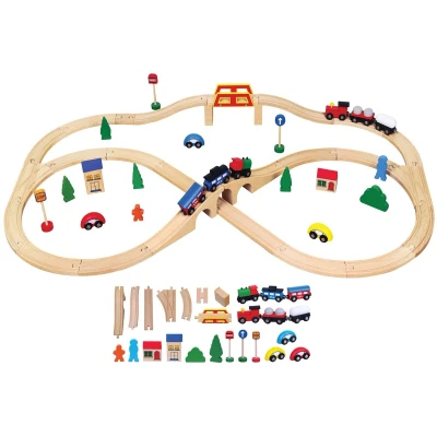 Afbeelding van Viga Toys Treinset Junior 41,5 X 28,5 7,5 Cm Hout 40 delig