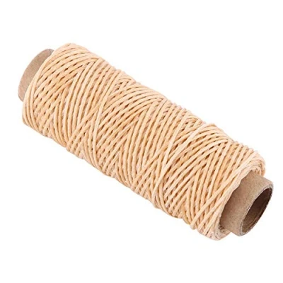 Afbeelding van 150D 50M Gewaxte Draad voor Lederen Stiksels Naaien Platte Waxed String Cord DIY Handwerk Tool Hand Stikken Boekbinden Schoen Repareren Projecten (Beige)