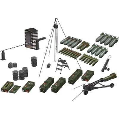 Afbeelding van 1:48 ICM 48409 Diorama Luftwaffe Airfield Equipment Plastic Modelbouwpakket