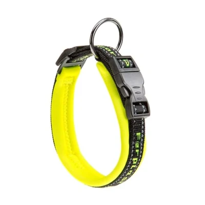 Afbeelding van Ferplast Sport Dog Halsband Nylon Zachte voering Geel Breedte 15 mm Nekomtrek 25 35 cm (GELIEVE ALVORENS BESTELLEN OPMETEN)