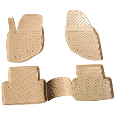 Afbeelding van Recambo 3D Rubberen vloermatten compatibel met VOLVO V70 / XC70 2000 2007 automatten precies passend rand beige