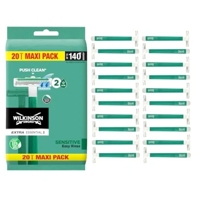 Afbeelding van WILKINSON SWORD Extra 2 wegwerpscheerapparaten voor mannen Gevoelig Pack van 20 scheerapparaten