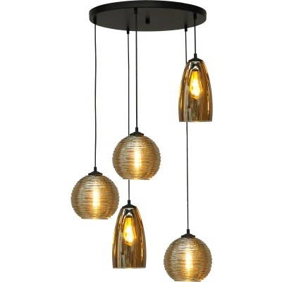 Afbeelding van Masterlight Quinto smoke Hanglamp Zwart 2262 05 50 5 610