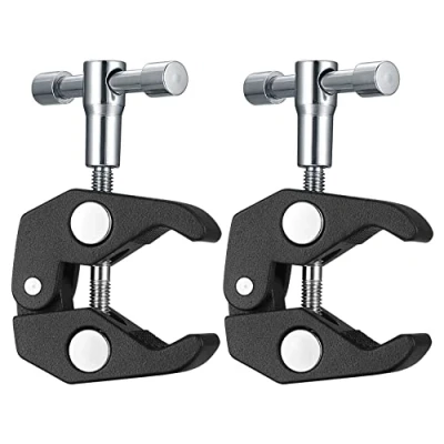 Afbeelding van 2 stuks camera&#039;s Super Clamps, Magic Arm Clamp met 1/4 en 3/8 schroefdraadclips, kogelkop statiefklemmen voor flitslicht, statief, LCD/DV monitor, LED lampen