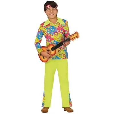 Afbeelding van Fiestas Guirca Verkleedpak Hippie Junior Groen Maat 122 134