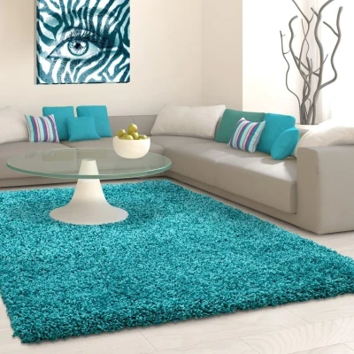 Afbeelding van Hoogpolig vloerkleed Life Turquoise 140x200cm Adana Carpets