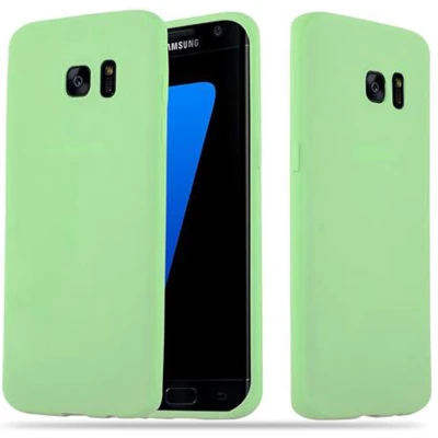 Afbeelding van Cadorabo Hoesje geschikt voor Samsung Galaxy S7 EDGE in CANDY PASTEL GROEN Beschermhoes TPU silicone Case Cover