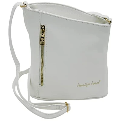 Afbeelding van JENNIFER JONES Kleine elegante dames schoudertas Crossbody tas Avondtas 20,5 x 23 cm, Stijl C wit